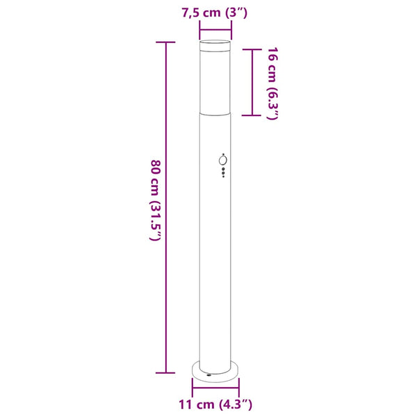 Pollarivalaisin sensorilla 80 cm ruostumaton teräs IP44