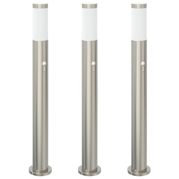 Pollarivalaisimet sensorilla 3 kpl 80 cm ruostumaton teräs IP44