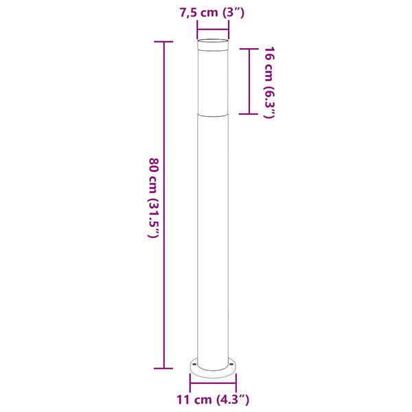 Pollarivalaisin 80 cm ruostumaton teräs IP44
