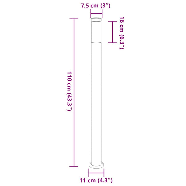 Pollarivalaisimet 3 kpl 110 cm ruostumaton teräs IP44