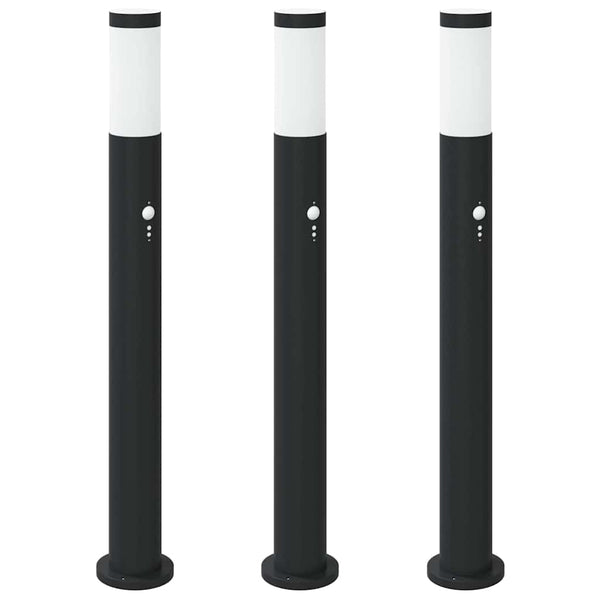 Pollarivalaisimet sensorilla 3 kpl 80 cm ruostumaton teräs IP44