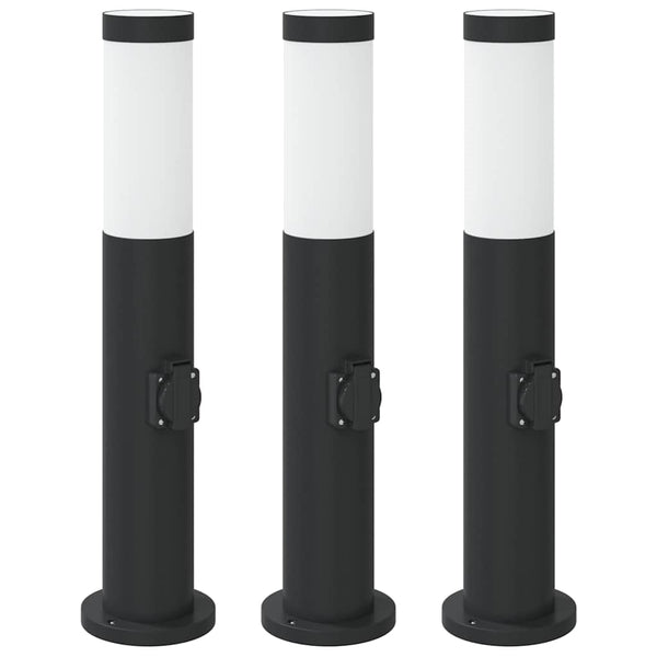 Pollarivalaisimet pistorasialla 3 kpl 50 cm ruostumaton teräs IP44