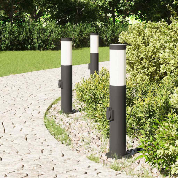 Pollarivalaisimet pistorasialla 3 kpl 50 cm ruostumaton teräs IP44
