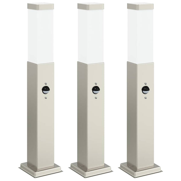 Pollarivalaisimet sensorilla 3 kpl 50 cm ruostumaton teräs IP44