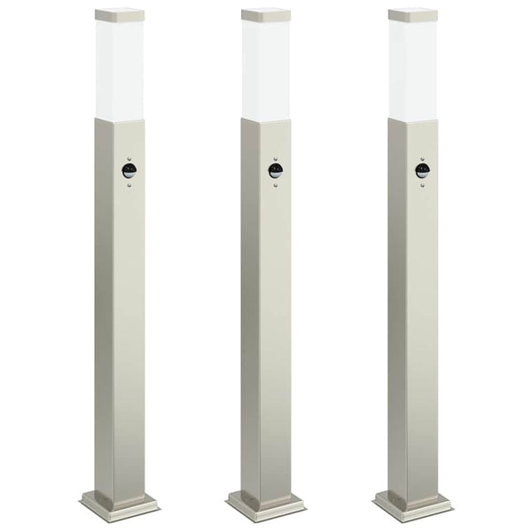 Pollarivalaisimet sensorilla 3 kpl 80 cm ruostumaton teräs IP44
