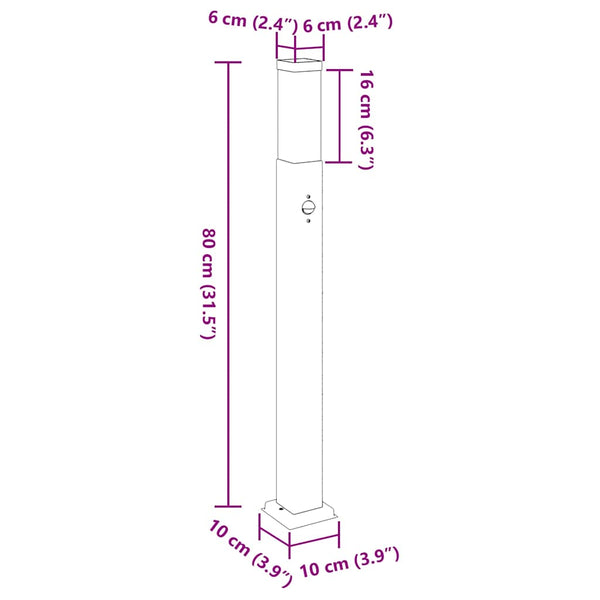 Pollarivalaisimet sensorilla 3 kpl 80 cm ruostumaton teräs IP44