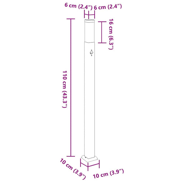 Pollarivalaisimet sensorilla 3 kpl 110 cm ruostumaton teräs IP44