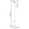 Pollarivalaisimet pistorasialla 3 kpl 110 cm ruostumaton teräs IP44
