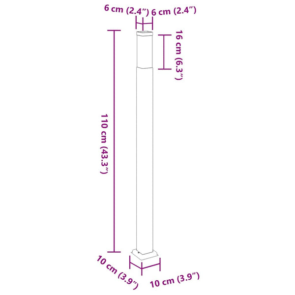 Pollarivalaisimet 3 kpl 110 cm musta IP44