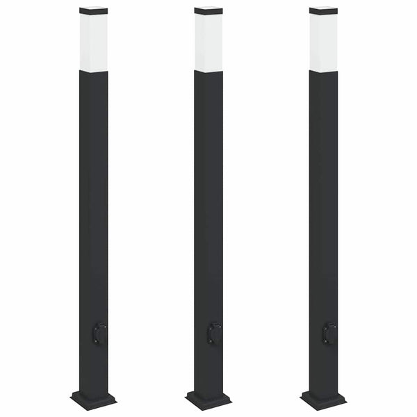 Pollarivalaisimet pistorasialla 3 kpl 110 cm musta IP44