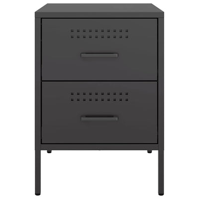 Musta yöpöydät Militar 36x39x50,5cm (2 kpl, teräs)