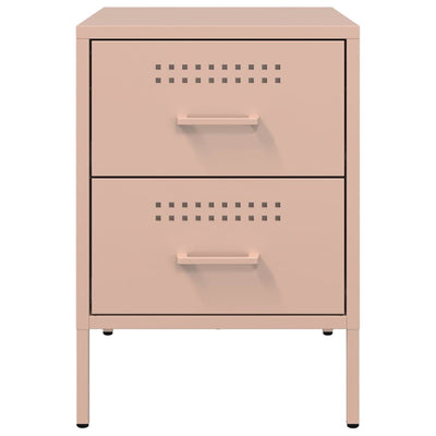 Yöpöydät 2 kpl pinkki 36x39x50,5 cm teräs