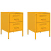 Sinapinkeltainen yöpöydät Militar 36x39x50,5cm (2 kpl, teräs)