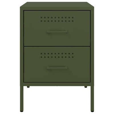 Oliivinvihreä yöpöydät Militar 36x39x50,5cm (2 kpl teräs)