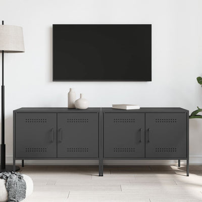 TV-tasot 2 kpl musta 68x39x50,5 cm teräs