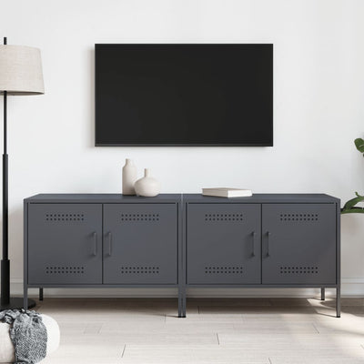 TV-tasot 2 kpl antrasiitti 68x39x50,5 cm teräs