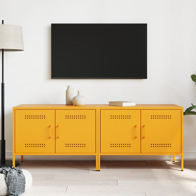 TV-tasot 2 kpl sinapinkeltainen 68x39x50,5 cm teräs