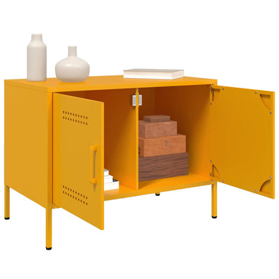 TV-tasot 2 kpl sinapinkeltainen 68x39x50,5 cm teräs
