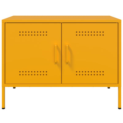 TV-tasot 2 kpl sinapinkeltainen 68x39x50,5 cm teräs