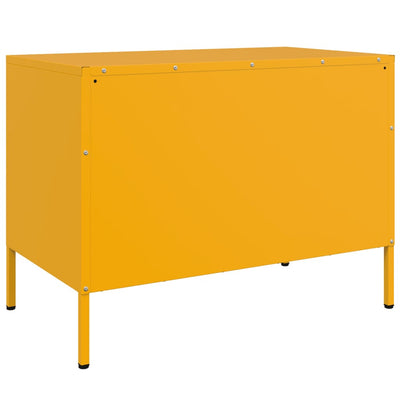 TV-tasot 2 kpl sinapinkeltainen 68x39x50,5 cm teräs