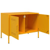 TV-tasot 2 kpl sinapinkeltainen 68x39x50,5 cm teräs