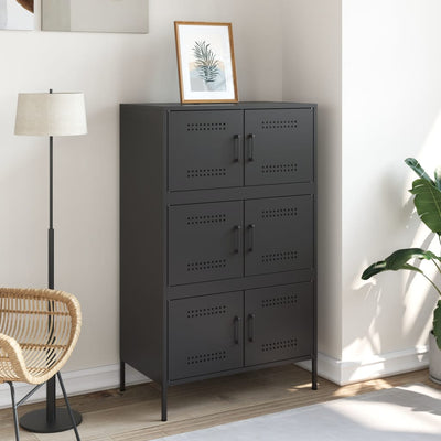 Kaappi musta 68x39x113 cm teräs