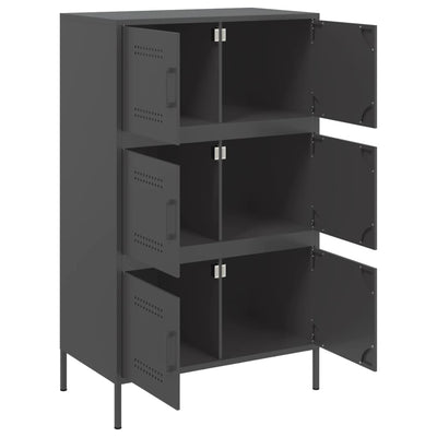 Kaappi musta 68x39x113 cm teräs