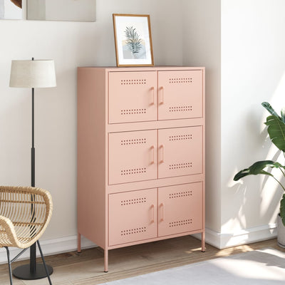 Kaappi pinkki 68x39x113 cm teräs