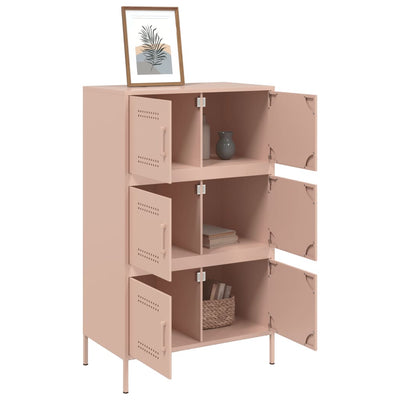 Kaappi pinkki 68x39x113 cm teräs