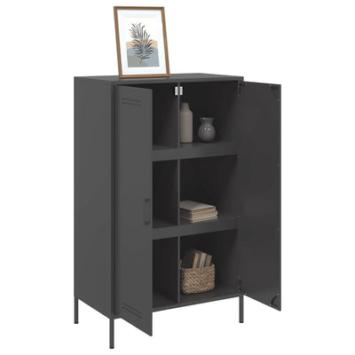 Kaappi musta 68x39x113 cm teräs