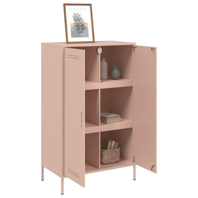 Kaappi pinkki 68x39x113 cm teräs