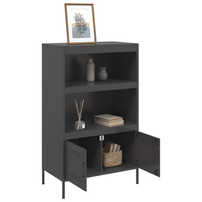 Kaappi musta 68x39x113 cm teräs