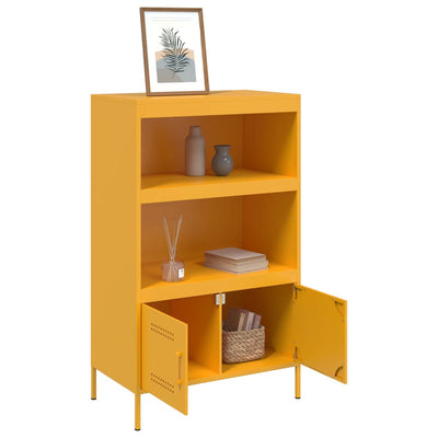 Kaappi sinapinkeltainen 68x39x113 cm teräs