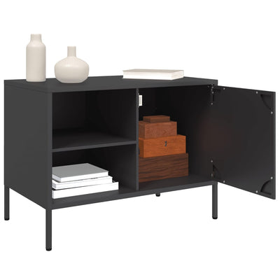 TV-tasot 2 kpl musta 68x39x50,5 cm teräs