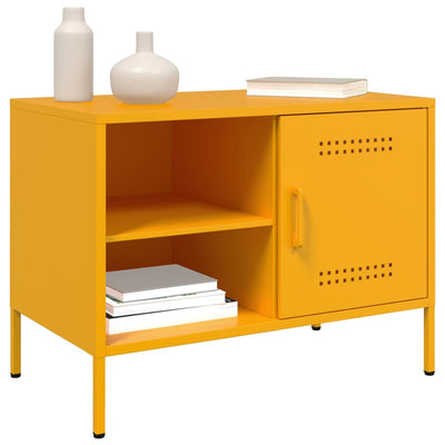 TV-taso sinapinkeltainen 68x39x50,5 cm teräs