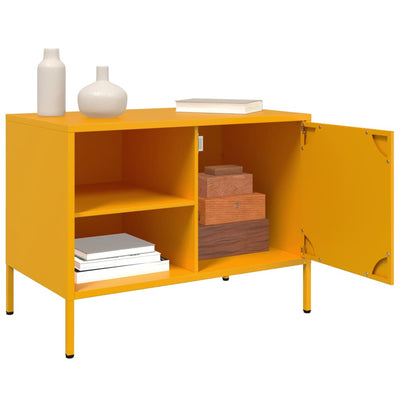 TV-taso sinapinkeltainen 68x39x50,5 cm teräs