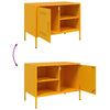 TV-taso sinapinkeltainen 68x39x50,5 cm teräs