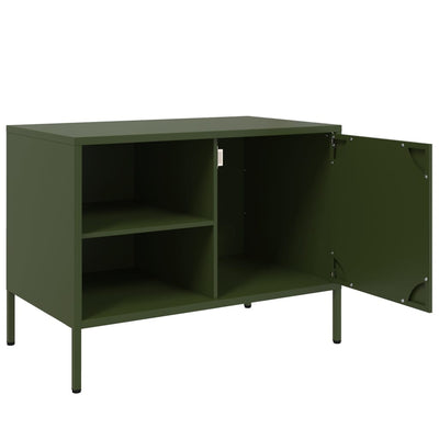 TV-taso oliivinvihreä 68x39x50,5 cm teräs