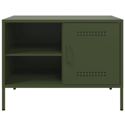 TV-tasot 2 kpl oliivinvihreä 68x39x50,5 cm teräs