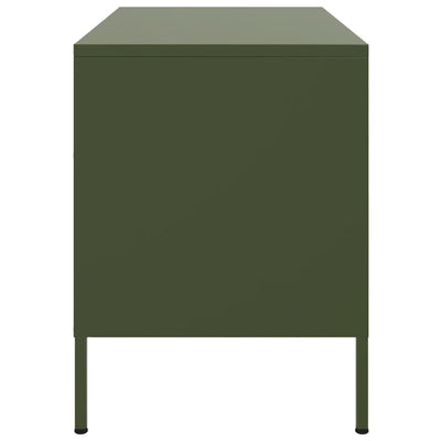 TV-tasot 2 kpl oliivinvihreä 68x39x50,5 cm teräs