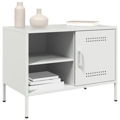 TV-tasot 2 kpl valkoinen 68x39x50,5 cm teräs
