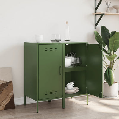 Senkit 2 kpl oliivinvihreä 36x39x79 cm kylmävalssattu teräs