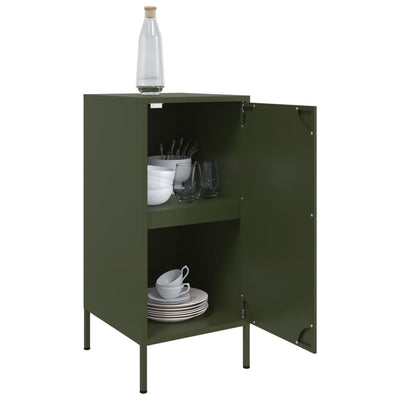 Senkit 2 kpl oliivinvihreä 36x39x79 cm kylmävalssattu teräs