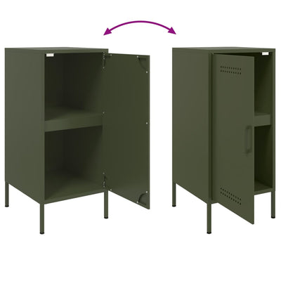 Senkit 2 kpl oliivinvihreä 36x39x79 cm kylmävalssattu teräs