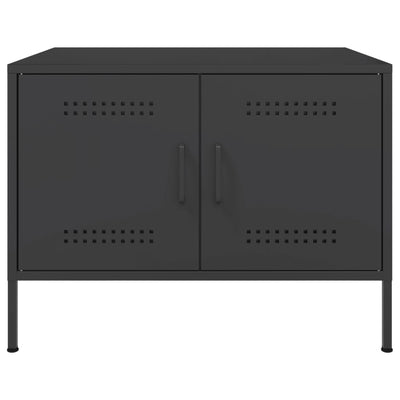 Sohvapöytä musta 68x50x50,5 cm kylmävalssattu teräs