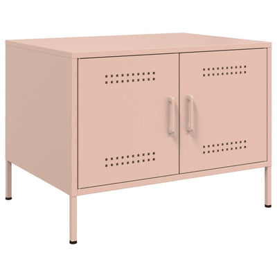Sohvapöytä pinkki 68x50x50,5 cm kylmävalssattu teräs
