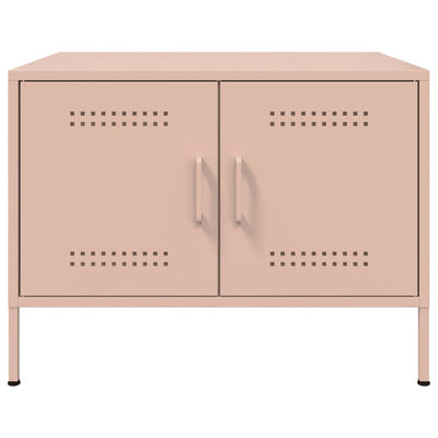Sohvapöytä pinkki 68x50x50,5 cm kylmävalssattu teräs
