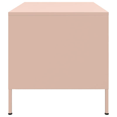 Sohvapöytä pinkki 68x50x50,5 cm kylmävalssattu teräs