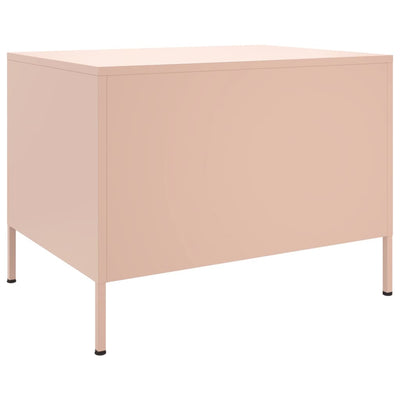 Sohvapöytä pinkki 68x50x50,5 cm kylmävalssattu teräs