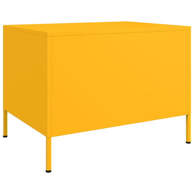 Sohvapöytä sinapinkeltainen 68x50x50,5 cm kylmävalssattu teräs